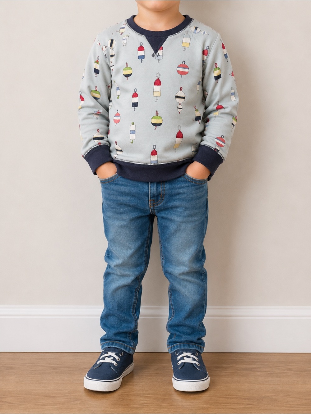 TBBC The Beaufort Bonnet Company Buoy Print Cassidy Crewneck Size 5
